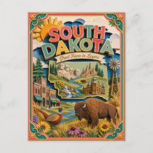 PopCut Staten South Dakota Kleurrijke 3D Papierkun