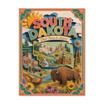 PopCut Staten South Dakota Kleurrijke 3D Papierkun