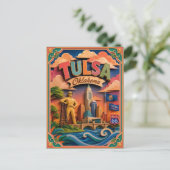 PopCut Staten Tulsa Oklahoma Papier Kunst Briefkaart (Staand voorkant)