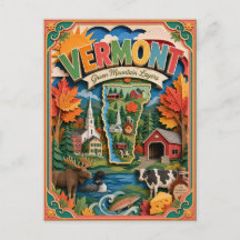 PopCut Staten Vermont Kleurrijke 3D Papierkunst