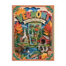PopCut Staten Vermont Kleurrijke 3D Papierkunst