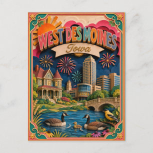 PopCut Staten West Des Moines Iowa Papieren Kunst Briefkaart