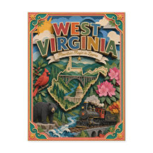 PopCut Staten West Virginia Kleurrijke 3D Papierku