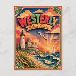PopCut Staten Westerly Rhode Island Papieren Kunst Briefkaart