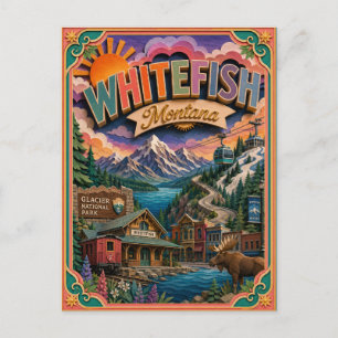 PopCut Staten Whitefish Montana Papieren Kunst Briefkaart