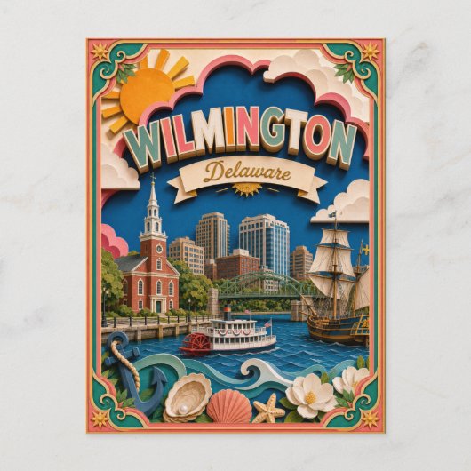 PopCut Staten Wilmington Delaware Papier Kunst Briefkaart (Voorkant)