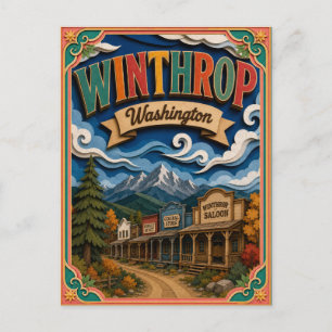 PopCut Staten Winthrop Washington Papier Kunst Briefkaart