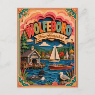 PopCut Staten Wolfeboro New Hampshire Papier Kunst Briefkaart