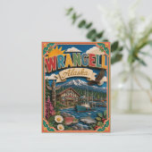 PopCut Staten Wrangell Alaska Papier Kunst Briefkaart (Staand voorkant)