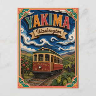 PopCut Staten Yakima Washington Papier Kunst Briefkaart