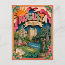 PopCut States Augusta Georgia Papieren Kunst