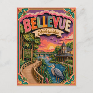 PopCut States Bellevue Nebraska Papieren Kunst Briefkaart
