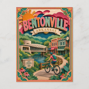 PopCut States Bentonville Arkansas Papieren Kunst Briefkaart
