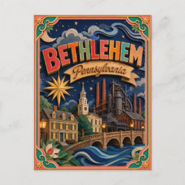 PopCut States Bethlehem Pennsylvania Papieren Kuns Briefkaart