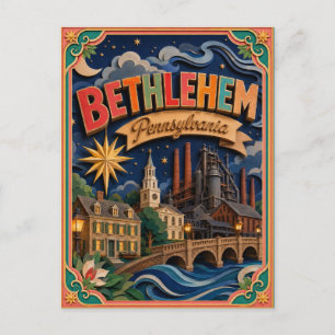 PopCut States Bethlehem Pennsylvania Papieren Kuns Briefkaart