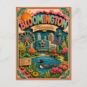 PopCut States Bloomington Minnesota Papieren Kunst Briefkaart