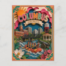 PopCut States Columbus Georgia Papieren Kunst