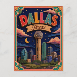 PopCut States Dallas Texas Papieren Kunst Briefkaart