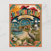 PopCut States Dauphin Island Alabama Papieren Kuns