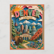 PopCut States Denver Colorado Papieren Kunst