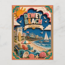 PopCut States Dewey Beach Delaware Papier Kunst