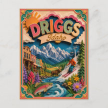PopCut States Driggs Idaho Papieren Kunst