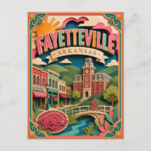 PopCut States Fayetteville Arkansas Papieren Kunst