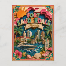 PopCut States Fort Lauderdale Florida Papier Kunst