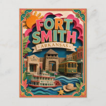 PopCut States Fort Smith Arkansas Papieren Kunst