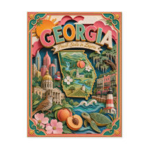 PopCut States Georgia Kleurrijke 3D-papierkunst