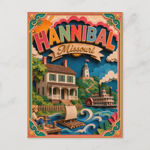 PopCut States Hannibal Missouri Papieren Kunst Briefkaart