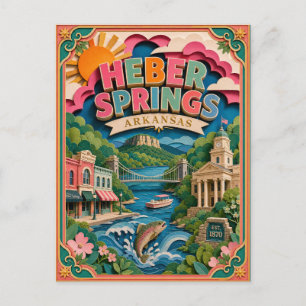 PopCut States Heber Springs Arkansas Papieren Kuns Briefkaart