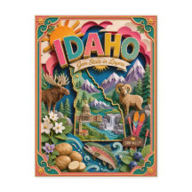 PopCut States Idaho Kleurrijke 3D-papierkunst
