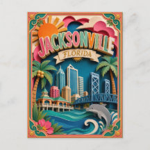 PopCut States Jacksonville Florida Papieren Kunst