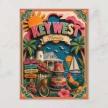 PopCut States Key West Florida Papieren Kunst
