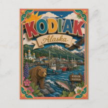 PopCut States Kodiak Alaska Papieren Kunst
