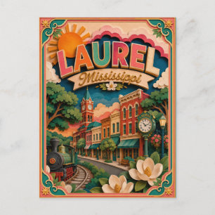 PopCut States Laurel Mississippi Papieren Kunst Briefkaart