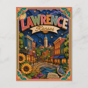 PopCut States Lawrence Kansas Papieren Kunst Briefkaart