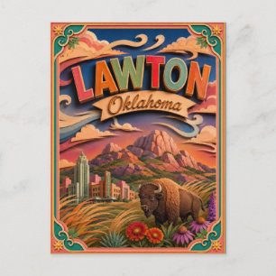 PopCut States Lawton Oklahoma Papieren Kunst Briefkaart