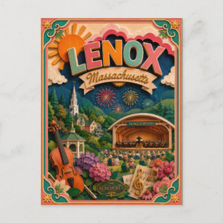 PopCut States Lenox Massachusetts Papieren Kunst Briefkaart