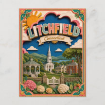 PopCut States Litchfield Connecticut Papieren Kuns