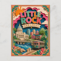 PopCut States Little Rock Arkansas Papieren Kunst