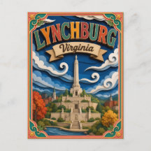 PopCut States Lynchburg Virginia Papieren Kunst