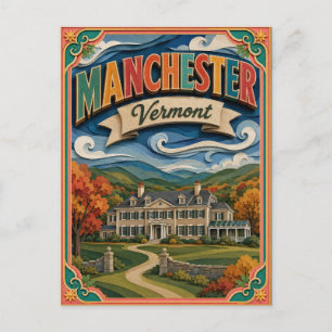 PopCut States Manchester Vermont Papieren Kunst Briefkaart