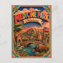 PopCut States Medicine Park Oklahoma Papieren Kuns
