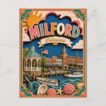 PopCut States Milford Delaware Papieren Kunst