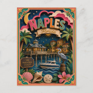 PopCut States Napels Florida Papier Kunst Briefkaart