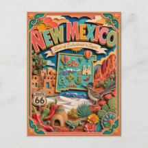 PopCut States New Mexico Kleurrijke 3D-papierkunst