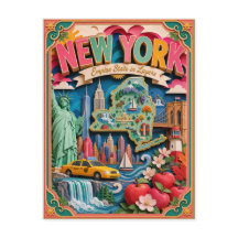 PopCut States New York Kleurrijke 3D-papierkunst