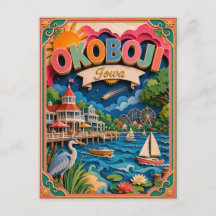 PopCut States Okoboji Iowa Papieren Kunst